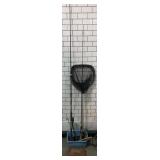 Fishing poles w/reels and fishing net, approx