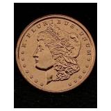 1 Oz Pure Copper, Us Morgan Token Design