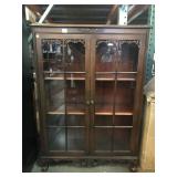 Vtg Skinny Curio cabinet w/2 shelves, approx