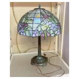 Vtg Stained Glass lamp, approx 16x24in