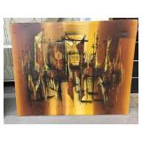 MCM Carlo Of Hollywood signed abstract oil