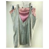 Silver Metallic Tank Top with Coordinating Pink
