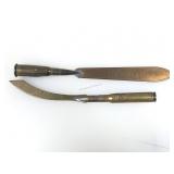 2 WWI French Trench Art Letter Openers