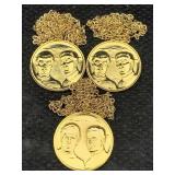 3 Star Trek Lives Medallion, Sz 22in Long
