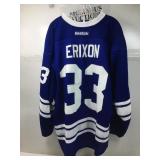 Tim Erixon Toronto maple leafs game used hockey