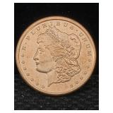 1 Oz Pure Copper, Us Morgan Token Design