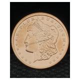1 Oz Pure Copper, Us Morgan Token Design