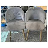 2 Grey velvet chairs