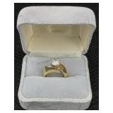 14k Gold Ring W/1.2ct Diamond Solitaire, Tw 8.1g,