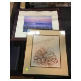 2 sign and numbered print on frame, see photos