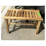 Acacia Wood Bench 23.5x11x16in H