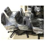 6 Black Rolling Office Chairs