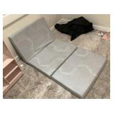 Folding floor cushion, approx 36x25in each piece,
