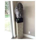 Large composite Buddha face w/pedestal, approx