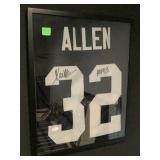 Marcus Allen Signed Raiders Jersey. Framed  17x21
