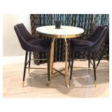 39in H Marble Top Bistro Table w/ 2 Chairs