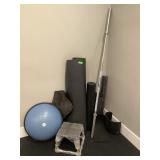 Weight lifting Bar w/matts & more, approx 86in