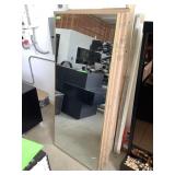 Large Framed mirror, approx 33x75in