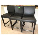 3 Black Counterheight Barstools