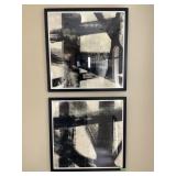 2 Framed wall decor prints, approx 40x40in