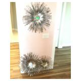 3 Pc Metal Wall Mirror Decor. Largest 27in