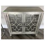 Hall cabinet w/mirrored smoky doors,