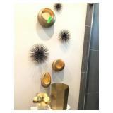 6 pc. Metal Wall Decor w/ Matching Trash Can