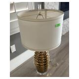 Composite table top lamp w/shade, approx 33in