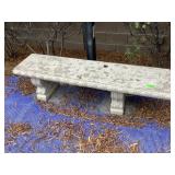 Concrete bench, 3 pieces, heavy, approx 59in