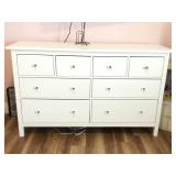 8 Drawer White Dresser 63in
