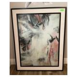 Framed abstract print , approx 38x48in