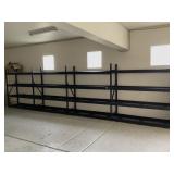 Metal 4-tier collapsible rack, approx 25 ft long,