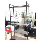 5 Shelf Metal & Wood Wall Unit 31.5x9.5x62in H