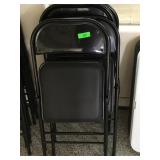 4 Padded Metal Black Folding Chairs