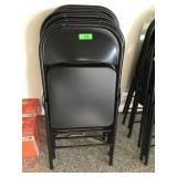 6 Black Metal Folding Chairs
