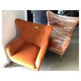 2 Matching Orange Armchairs, approx