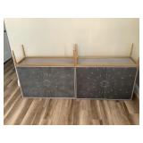 2-Matching grey organizers w/metal legs (missing