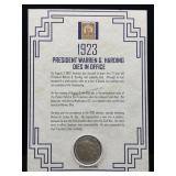1923 Silver Peace Dollar W/stamp