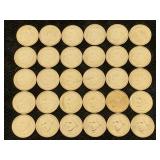 30 Uncirculated Washington $1 Dollar Coins