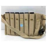 6 Loaded Sten Mags with 9mm Ammo in Carry Pouch