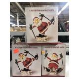 3 Santa Figurines in Boxes
