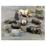 Assorted Rhino Decor. Paperweight & Statues