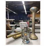 Gold-Colored Light Fixture, Battery Latern & More