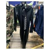 Black Vinyl jumpsuit  belt and tie