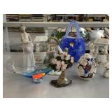 Porcelain figurines home decor and blue Block