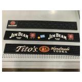 Three bar spills drink mats Bacardi, Jim Beam,
