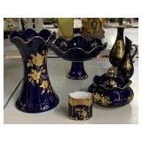 Bavaria echt kobalt fine decor blue and golden