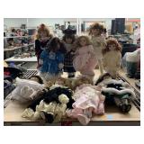 Collection Of Porcelain Dolls. Collectors Dolls.