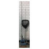 Fishing poles w/reels and fishing net, approx