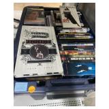 Plastic tub of Blu-ray Movies and DVDs full